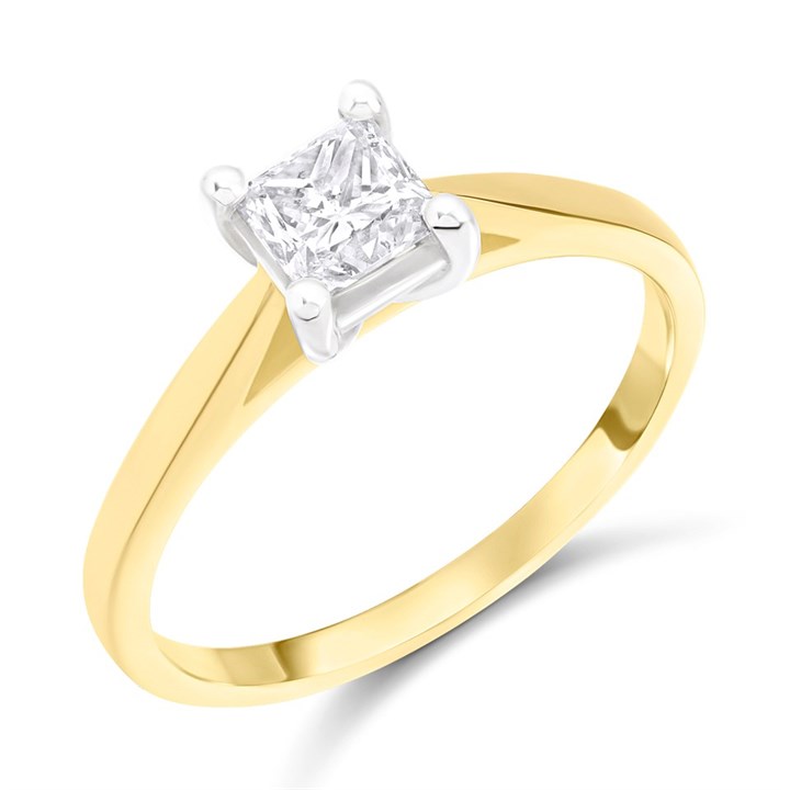 18ct Yellow Gold Diamond Solitaire Engagement Ring - 80pts - L/I1 - H08298
