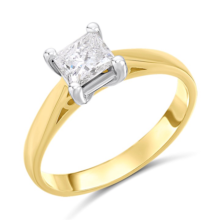 18ct Yellow Gold Diamond Solitaire Engagement Ring - 81pts - G/I1 - H08339