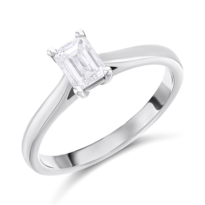 Platinum Diamond Solitaire Engagement Ring - 80pts - K/VS1 - H08348