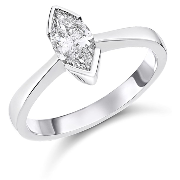 18ct White Gold Diamond Solitaire Engagement Ring - 81pts - J/I2 - H0850