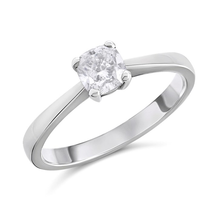 18ct White Gold Diamond Solitaire Engagement Ring - 82pts - F/I2 - H0855
