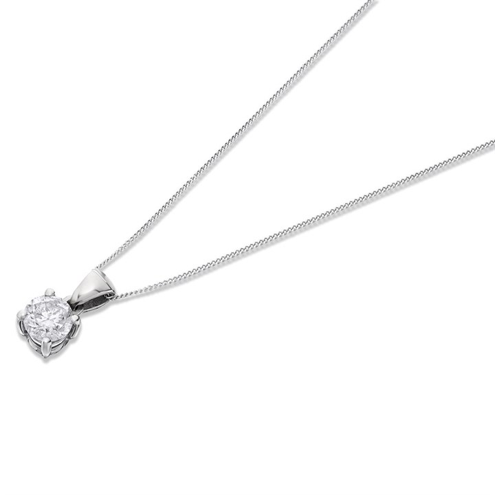 Platinum Diamond Solitaire Necklace - 83pts - L/SI2 - H0860