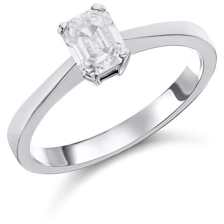 18ct White Gold Diamond Solitaire Engagement Ring - 89pts - F/I2 - H0864