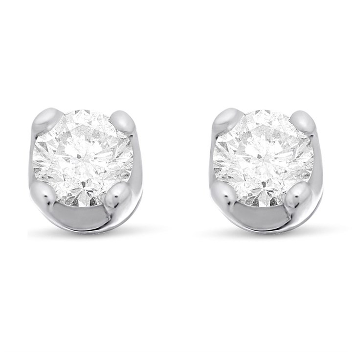 18ct White Gold Diamond Solitaire Earrings - 81pts per pair - H/I1 - H0876