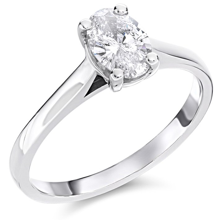 18ct White Gold Diamond Solitaire Engagement Ring - 82pts - G/I2 - H0889