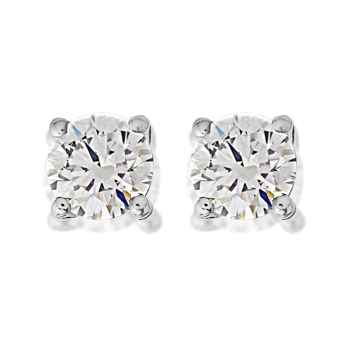 18ct Yellow Gold Diamond Solitaire Stud Earrings - 92pts per pair - F-G/SI1-SI2 - H0904