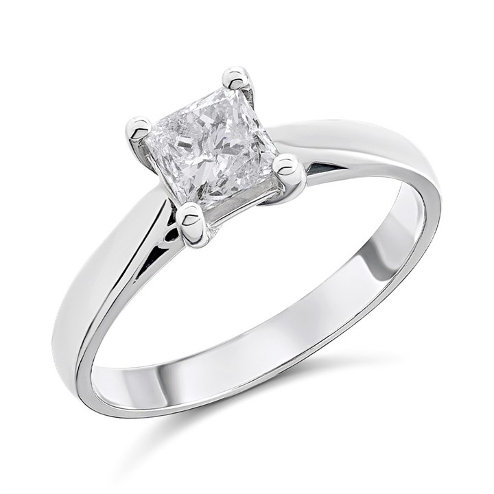 18ct White Gold Diamond Solitaire Engagement Ring - 91pts - I/I2 - H0906