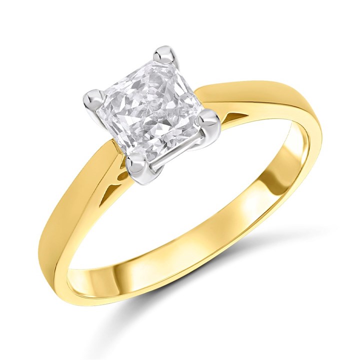 18ct Yellow Gold Diamond Solitaire Engagement Ring - 93pts - M/VS1 - H09137