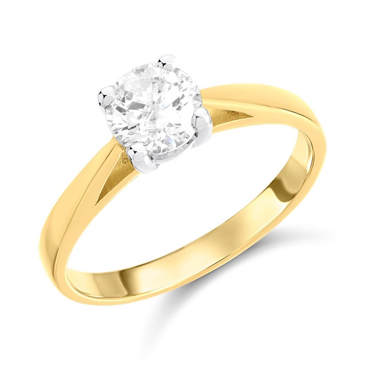 18ct Yellow Gold Diamond Solitaire Engagement Ring - 96pts - E/I2 - H09151