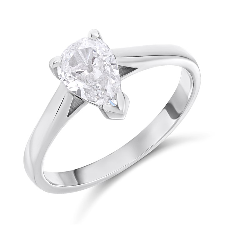 Platinum Diamond Solitaire Engagement Ring - 94pts - K/I2 - H09170