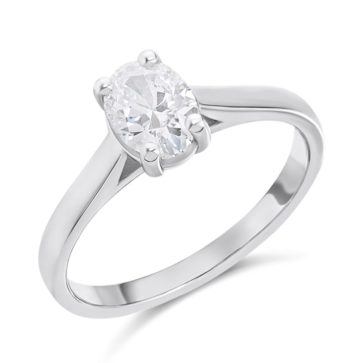 Platinum Diamond Solitaire Engagement Ring - 90pts - J/SI2 - H09266