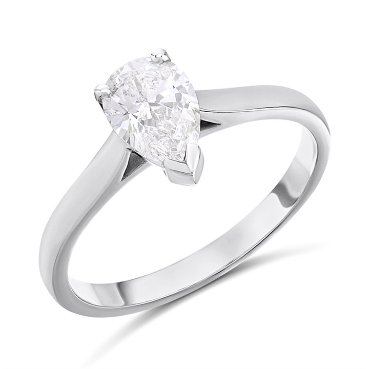 Platinum Diamond Solitaire Engagement Ring - 96pts - F/SI2 - H09277