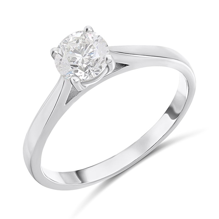 Platinum Diamond Solitaire Engagement Ring - 90pts - M/VS2 - H09281