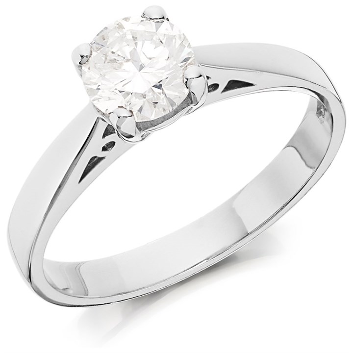 18ct White Gold Diamond Solitaire Engagement Ring - 90pts - G/I1 - H0949