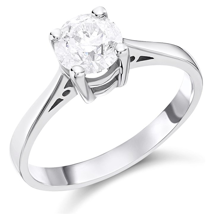 18ct White Gold Diamond Solitaire Engagement Ring - 90pts - G/I2 - H0977