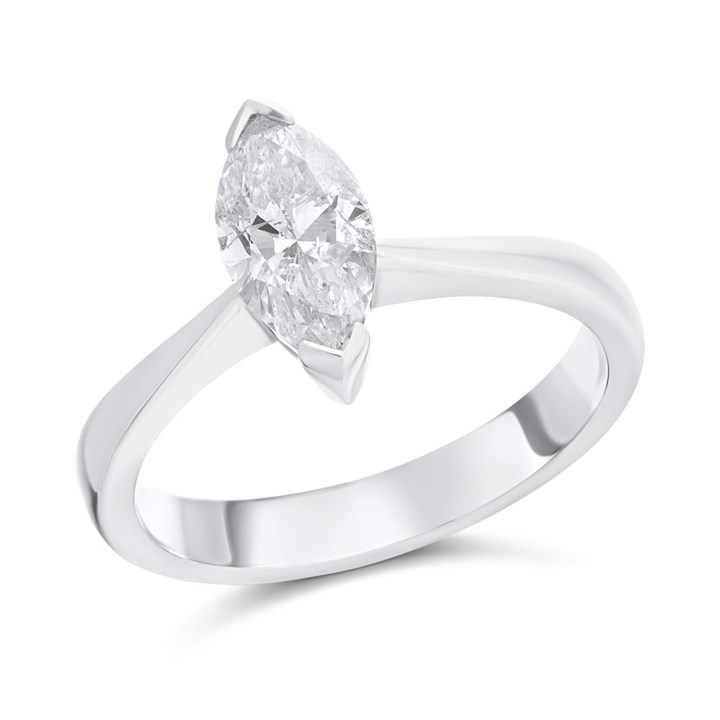 18ct White Gold Diamond Solitaire Engagement Ring - 99pts - K/I2 - H0978