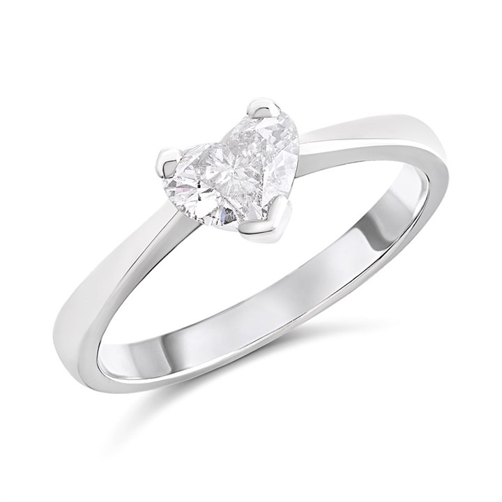 18ct White Gold Diamond Solitaire Engagement Ring - 91pts - H/I2 - H0985