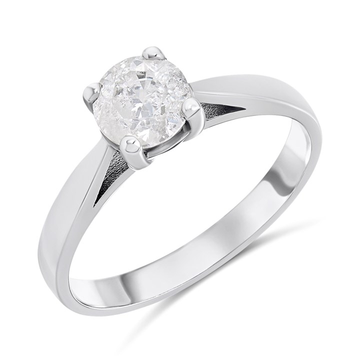 18ct White Gold Diamond Solitaire Engagement Ring - 1ct - H/I3 - H101005