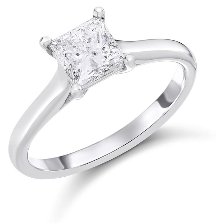18ct White Gold Diamond Solitaire Engagement Ring - 1.01ct - L/I1 - H1010