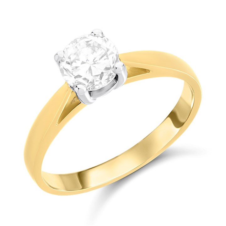 18ct Yellow Gold Diamond Solitaire Engagement Ring - 1.05ct - O-P/I1 - H101158