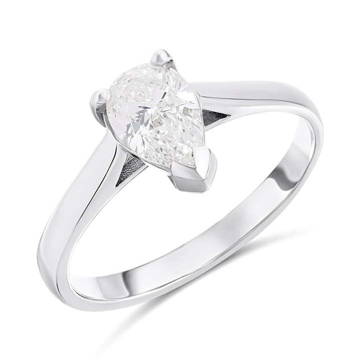 Platinum Diamond Solitaire Engagement Ring - 1.03ct - J/I2 - H101326