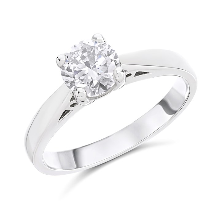 18ct White Gold Diamond Solitaire Engagement Ring - 1ct - Certificated - H10174