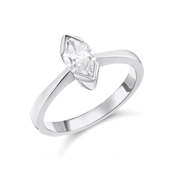 18ct White Gold Diamond Solitaire Engagement Ring - 1.02ct - H/I2 - H10213