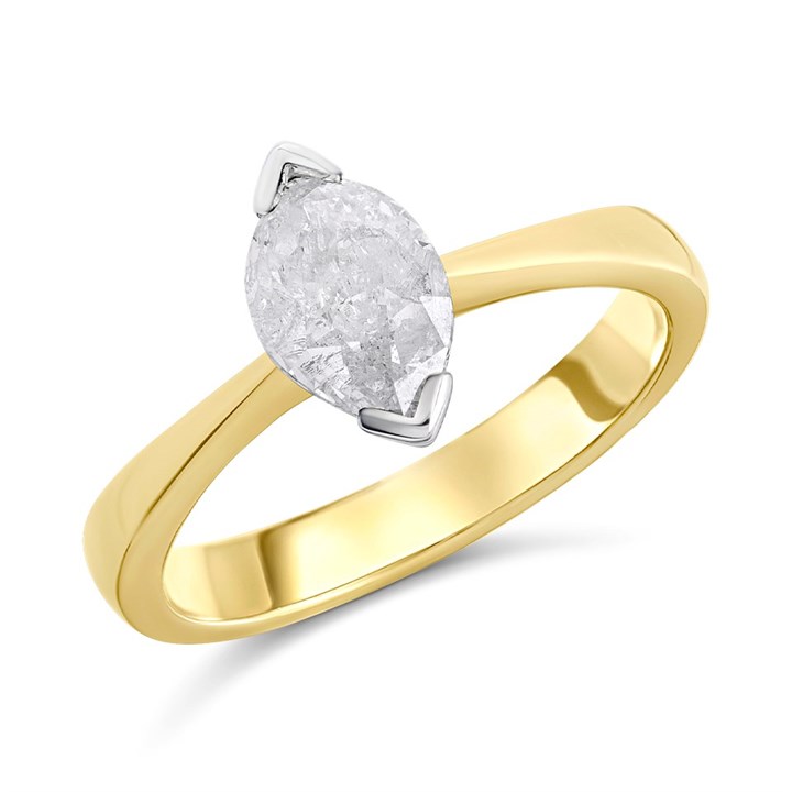 18ct Yellow Gold 1 Carat Diamond Solitaire Engagement Ring - I/I3 - H1022