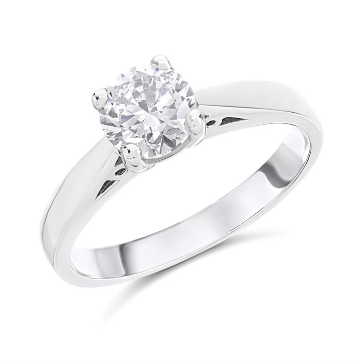 18ct White Gold Diamond Solitaire Engagement Ring - 1.06ct - L/I2 - H10286