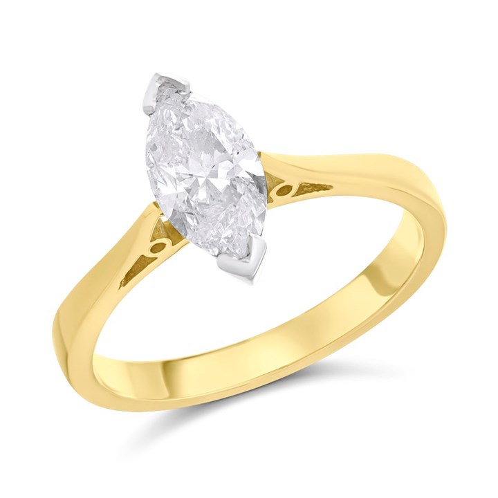 18ct Yellow Gold Diamond Solitaire Engagement Ring - 1.02ct - K/I2 - H10489