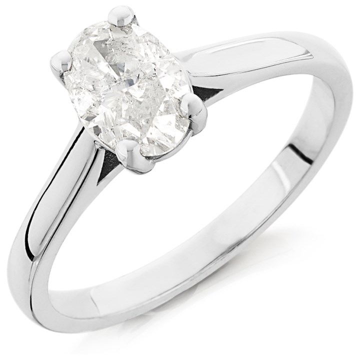 Platinum Diamond Solitaire Engagement Ring - 1.05ct - I/SI2 - H10530