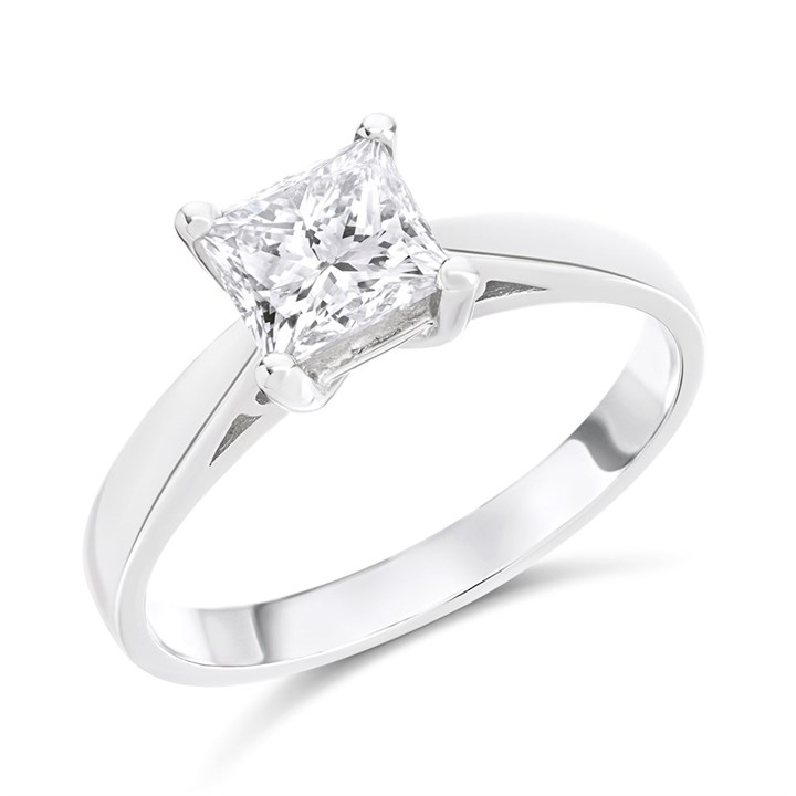 Platinum Diamond Solitaire Engagement Ring - 1.01ct - Certificated - H10818
