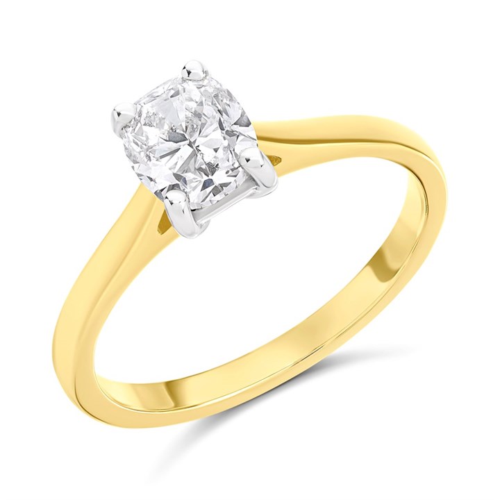 18ct Yellow Gold Diamond Solitaire Engagement Ring - 1.11ct - I/I1 - H11118