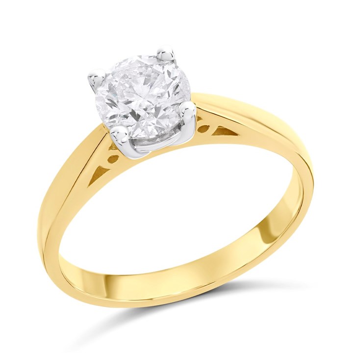 18ct Yellow Gold Diamond Solitaire Engagement Ring - 1.1ct - G/I2 - H11124