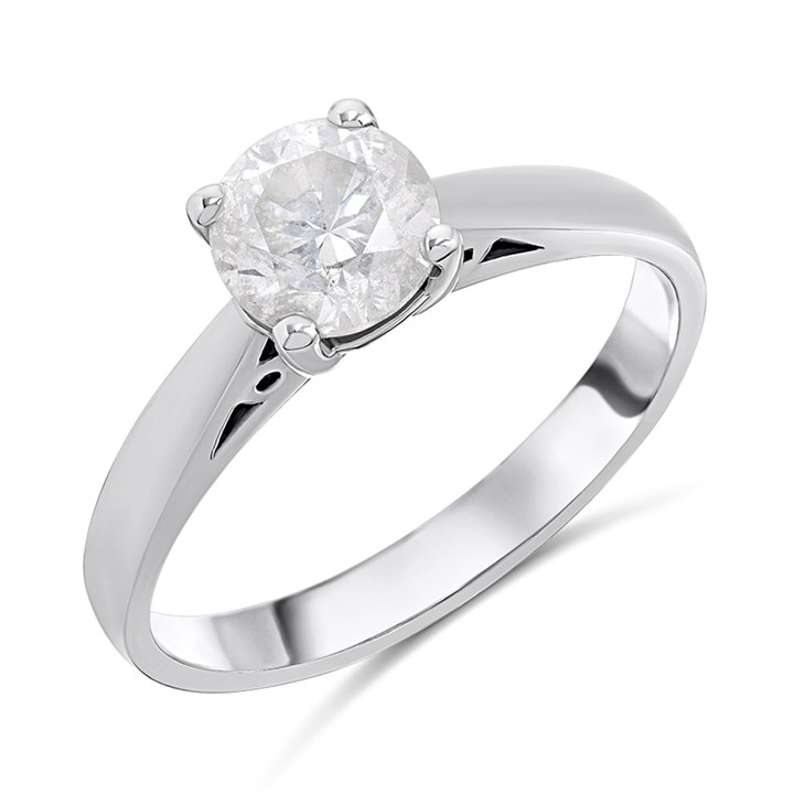 18ct White Gold Diamond Solitaire Engagement Ring - 1.16ct - I/I2 - H1112