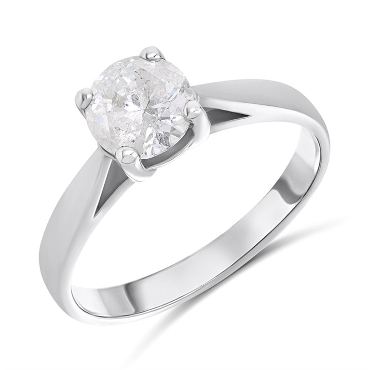 18ct White Gold Diamond Solitaire Engagement Ring - 1.19ct - I/I2 - H11133