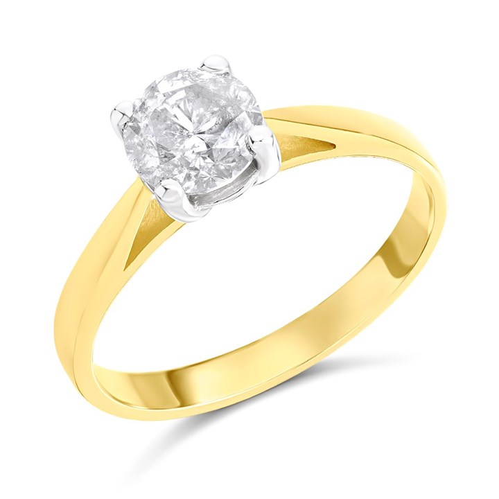 18ct Gold Diamond Solitaire Engagement Ring - 1.19ct - H/I2 - H11134