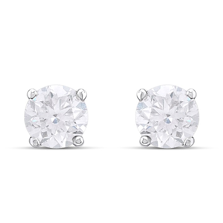 18ct Yellow Gold Diamond Solitaire Earrings - 1.14ct/pair - J-K/I1-I2 - H1114