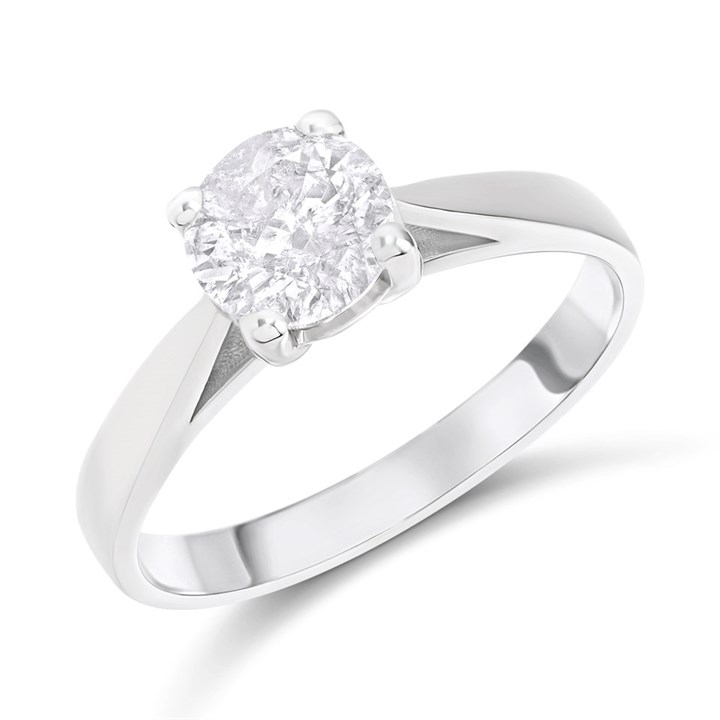 18ct White Gold Diamond Solitaire Engagement Ring - 1.19ct - I/I3 - H11169