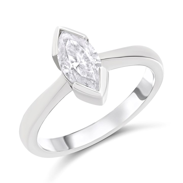 18ct White Gold Diamond Solitaire Engagement Ring - 1.14ct - I/I2 - H1127