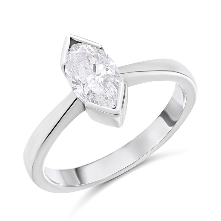 18ct White Gold Diamond Solitaire Engagement Ring - 1.17ct - E/I2 - H1132
