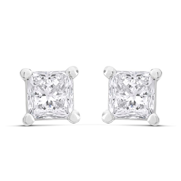 18ct White Gold Diamond Solitaire Earrings K/I1