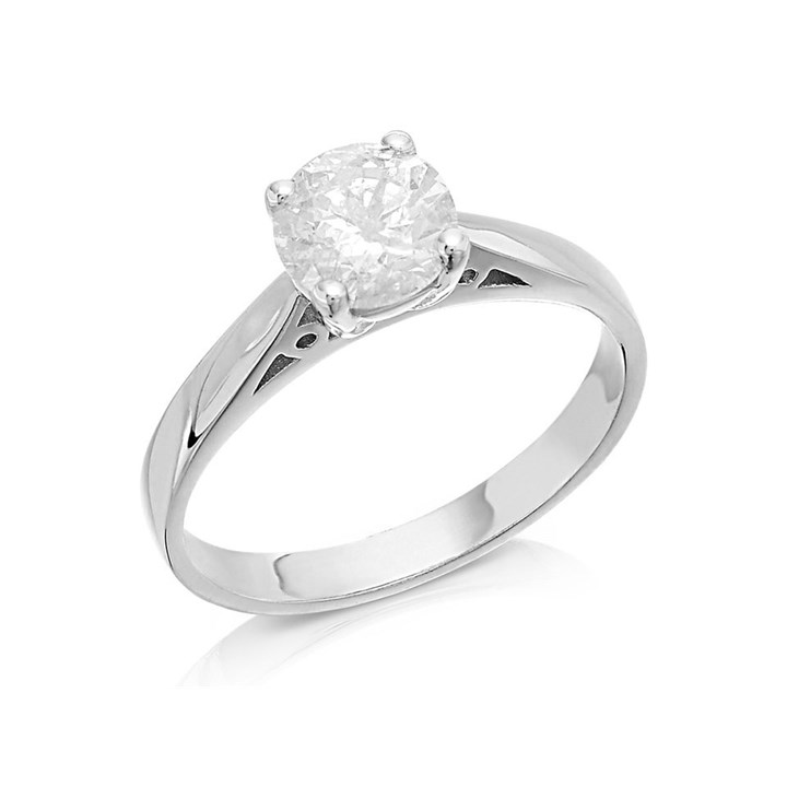 18ct White Gold Diamond Solitaire Ring - 1.21ct - Certificated - H1205