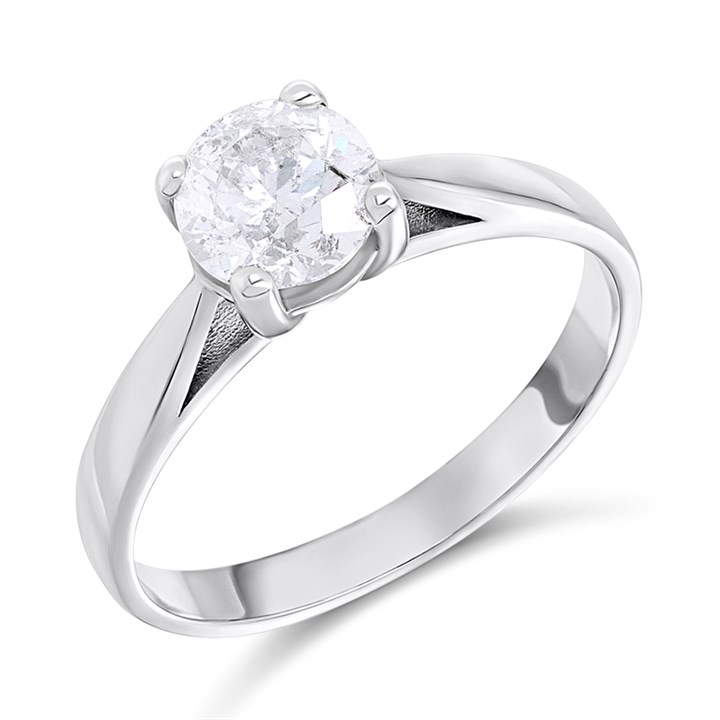 18ct White Gold Diamond Solitaire Engagement Ring - 1.2ct - H/I2 - H12101