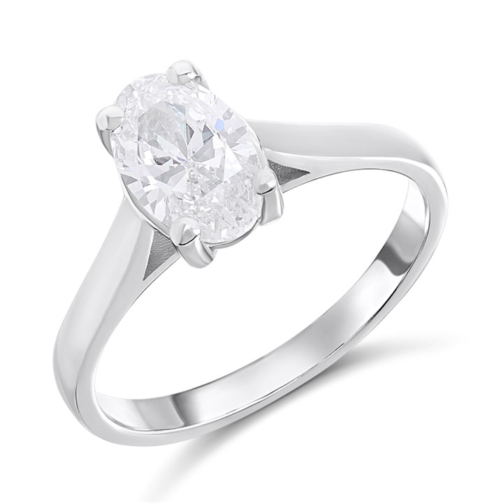 Platinum Diamond Solitaire Engagement Ring - 1.28ct - K/SI2 - H12200