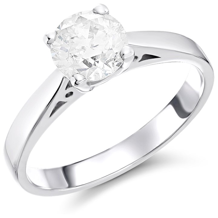 18ct White Gold Diamond Solitaire Engagement Ring - 1.21ct - G/I2 - H1221
