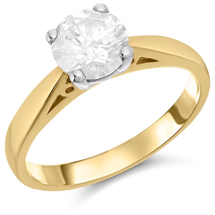18ct Yellow Gold 1.22 Carat Diamond Solitaire Engagement Ring - I/I2 - H1231