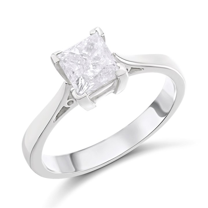 18ct White Gold Diamond Solitaire Engagement Ring - 1.27ct - K/I3 - H1239