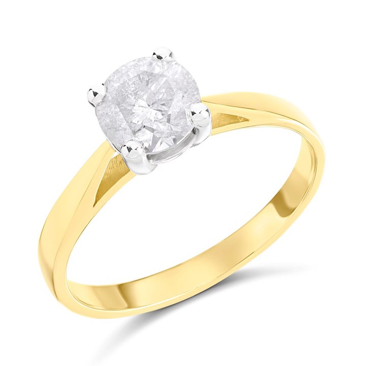 18ct Yellow Gold Diamond Solitaire Engagement Ring - 1.22ct - I/I3 - H1294