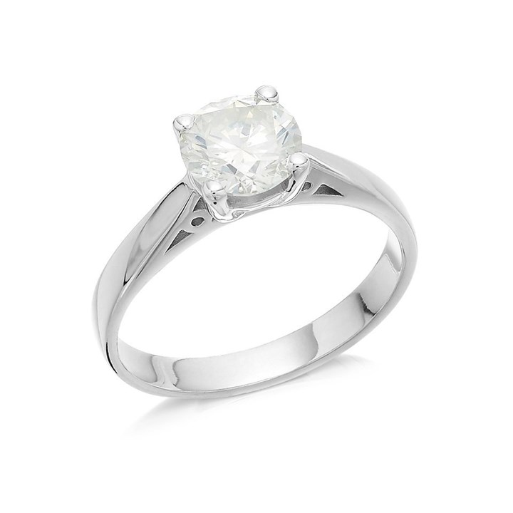 18ct White Gold Diamond Solitaire Ring - 1.35ct - K/I1 - H1309